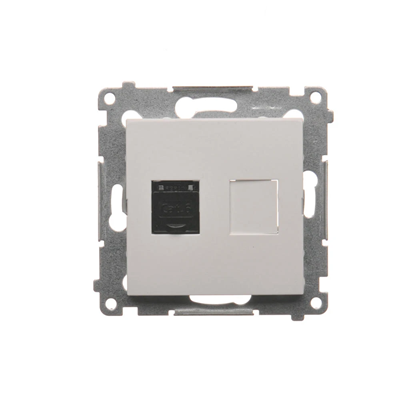 Single computer socket RJ45 category 6 with anti-dust cover (module) white