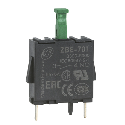 Single contact block 1NO, for printed circuit boards