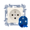 Single DATA plug socket with authorization key (module) 16A 230V cream