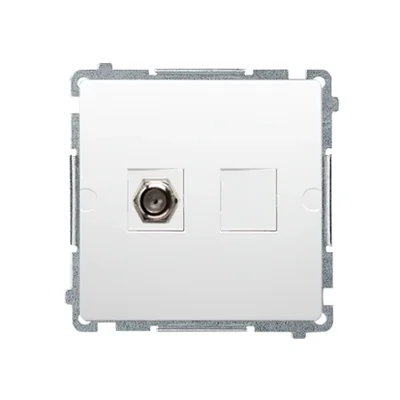 Single F-type antenna socket, white