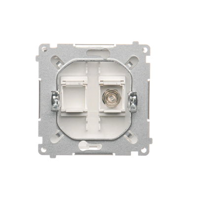 Single F-type antenna socket, white