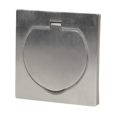 Single flush-mounted French type IP55 stainless steel socket