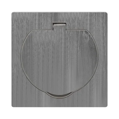 Single flush-mounted French type IP55 stainless steel socket