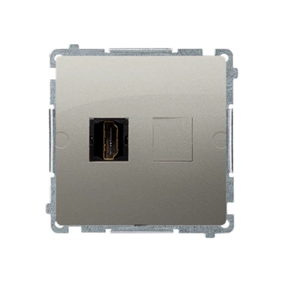 Single HDMI socket (module) metallic satin