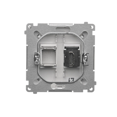 Single HDMI socket (module) metallic satin