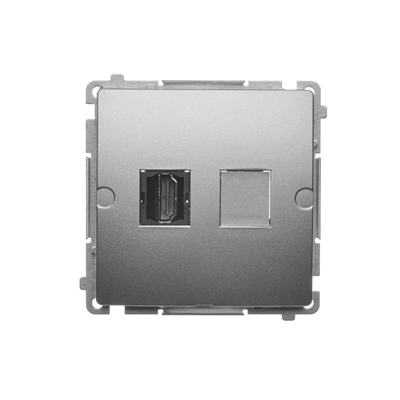 Single HDMI socket (module) metallic satin