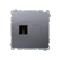 Single HDMI socket (module) metallic stainless steel