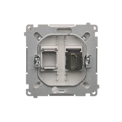 Single HDMI socket (module) metallic stainless steel