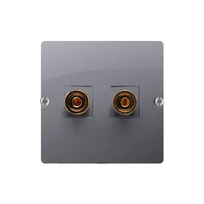 Single loudspeaker socket -1 loudspeaker column (module) inox (metallic)