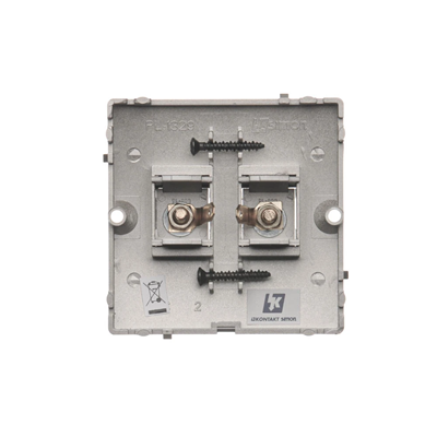 Single loudspeaker socket -1 loudspeaker column (module) satin (metallic)