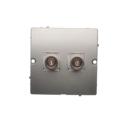 Single loudspeaker socket -1 loudspeaker column (module) satin (metallic)