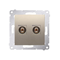 Single loudspeaker socket (module) golden metallic