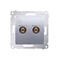 Single loudspeaker socket (module) silver metallic