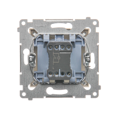 Single NO button with LED backlight without pictogram (module) 16A 250V cream screw terminals