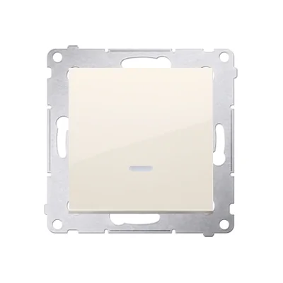 Single NO button with LED backlight without pictogram (module) 16A 250V cream screw terminals