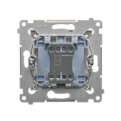 Single NO button with LED backlight without pictogram (module) 16A 250V screw terminals gold (metallic)