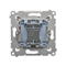 Single NO button with LED backlight without pictogram (module) 16A 250V screw terminals gold (metallic)