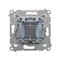 Single NO button with LED backlight without pictogram (module) 16A 250V screw terminals gold (metallic)