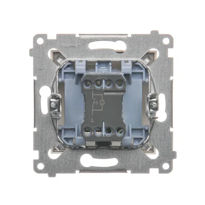 Single NO button with LED backlight without pictogram (module) 16A 250V screw terminals gold (metallic)