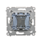 Single NO button with LED backlight without pictogram (module) 16A 250V screw terminals silver (metallic)