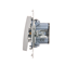 Single NO button with LED backlight without pictogram (module) 16A 250V screw terminals silver (metallic)