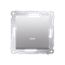 Single NO button with LED backlight without pictogram (module) 16A 250V screw terminals silver (metallic)
