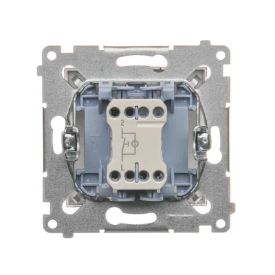 Single NO button with LED backlight without pictogram (module) 230V, matt brown metallic