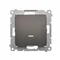 Single NO button with LED backlight without pictogram (module) 230V, matt brown metallic