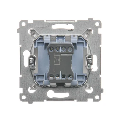 Single NO button with LED backlight without pictogram (module) 230V, matt brown metallic