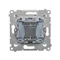 Single NO button with LED backlight without pictogram (module) 230V, matt brown metallic