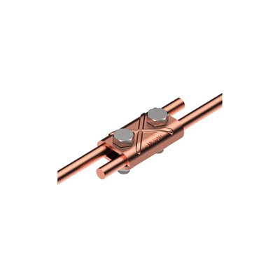 Single pass-through connector 2xM8 copper