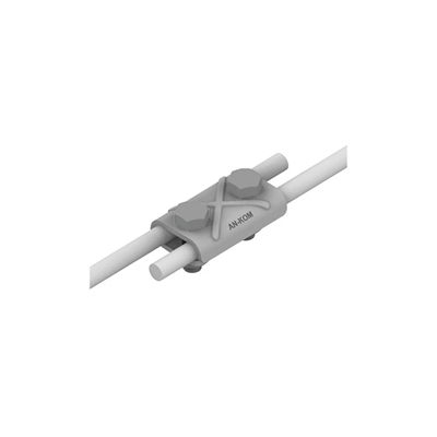 Single pass-through connector (2xM8) hot-dip galvanized