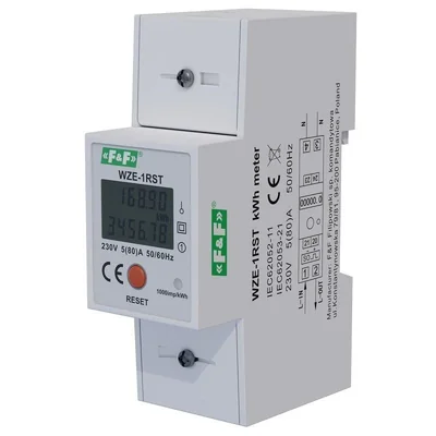 Single-phase energy consumption meter 45A with RESET function