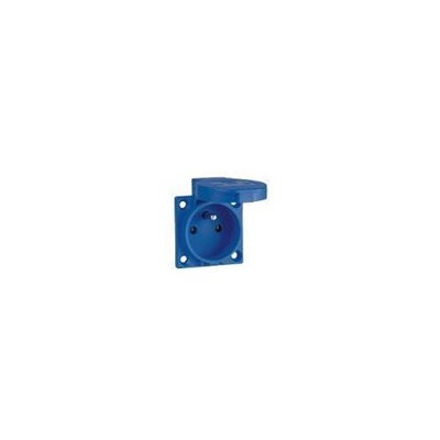 Single-phase panel socket-outlet 16A 2P+E IP44 with pin, "p-nova plus" series Blue