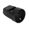 Single-phase portable plastic socket 10/16A IP20 2P+E with pin black