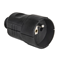 Single-phase portable plastic socket 10/16A IP20 2P+E with pin black