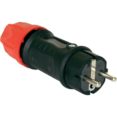 Single-phase rubber plug 10/16A 2P+E, full rubber plug IP44