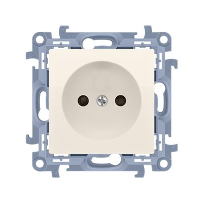 Single plug socket without grounding (module) 16A 230V cream