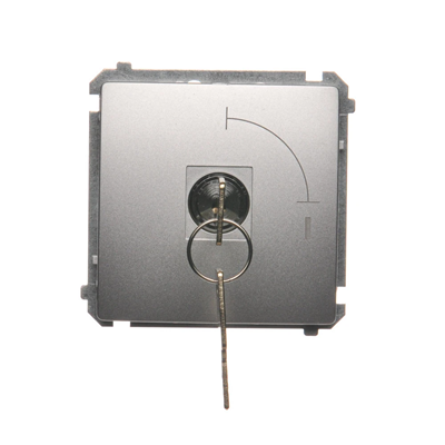 Single pole 2 position key switch 5A 230V silver matt metallized