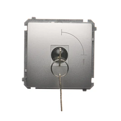 Single pole 2 position key switch 5A 230V silver matt metallized
