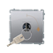 Single pole 2 position key switch 5A 230V silver matt metallized