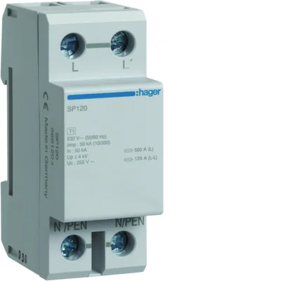 Single-pole lightning arrester B 50kA