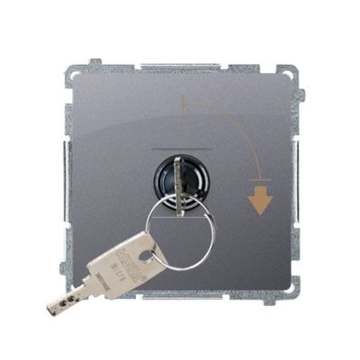 Single-pole momentary switch with key, 2-position, metallic stainless steel