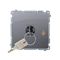 Single-pole momentary switch with key, 2-position, metallic stainless steel