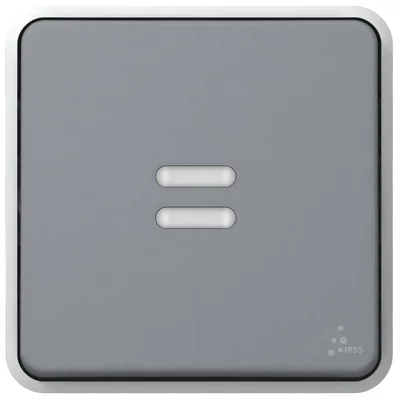 Single-pole push-button mechanism with gray backlight