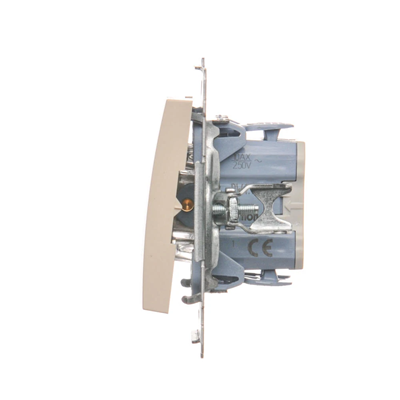 Single-pole switch (module) 10A, 250V, quick connectors, cream