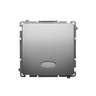 Single-pole switch (module) with activation signaling, 230V, metallic satin