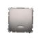 Single-pole switch (module) with activation signaling, 230V, metallic stainless steel