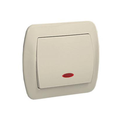 Single-pole switch with backlight, 230V, beige