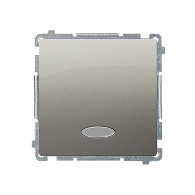 Single-pole switch with illumination (module) 10A 250V satin (metallic)
